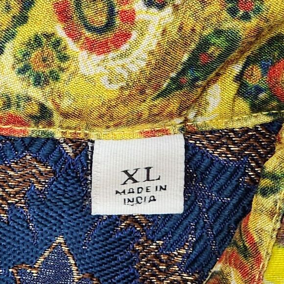 Robert Graham Limited Womens XL Sculpture Shirt Linen Blend Gold Emb Abstract‎ - Picture 11 of 14